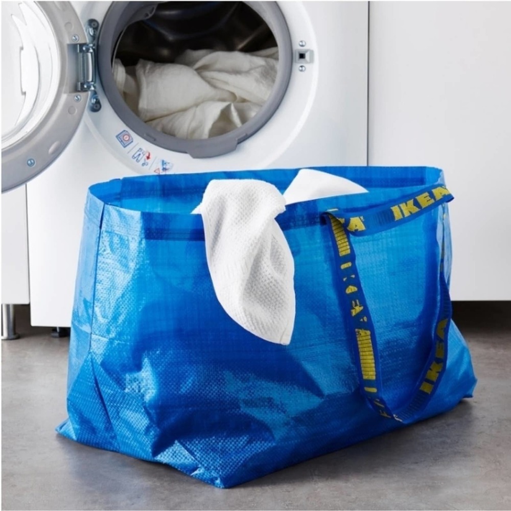 IKEA FRAKTA Ten (10) Large Blue Reusable Shopping Bags Laundry Tote Eco Friendly - Picture 10 of 13